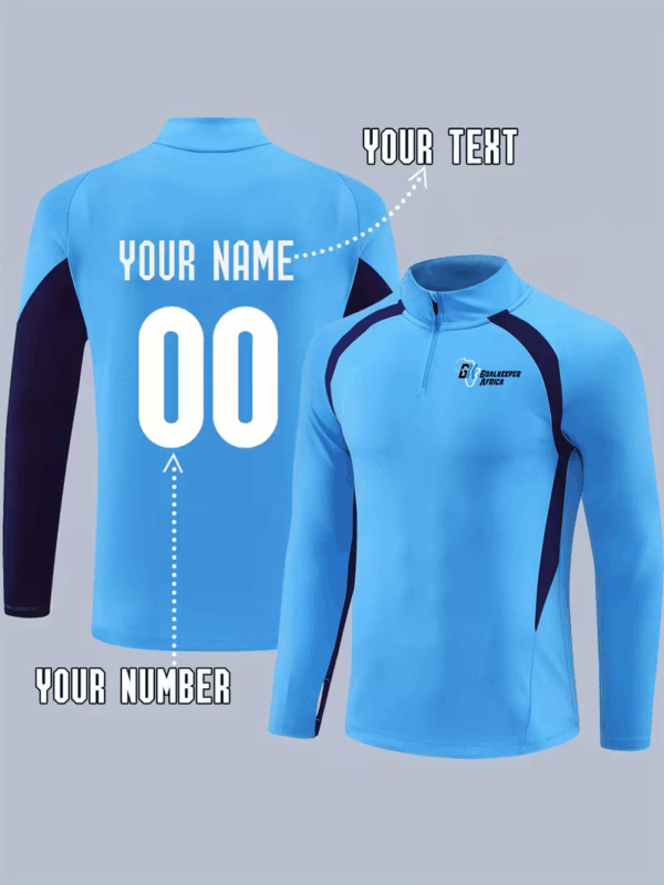Custom Quarter-Zip Long Sleeve Training Jersey - Light Blue
