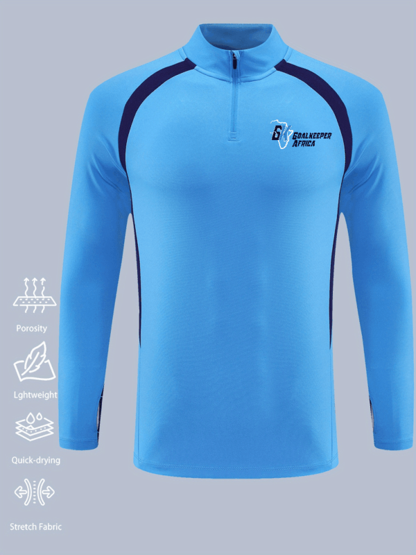 Custom Quarter-Zip Long Sleeve Training Jersey - Light Blue - Image 4