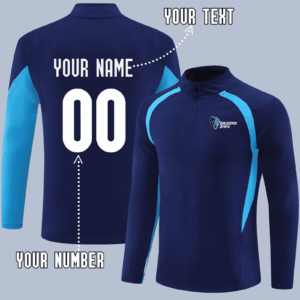Custom Quarter-Zip Long Sleeve Training Jersey - Royal Blue