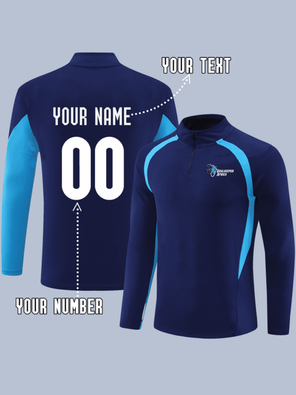Custom Quarter-Zip Long Sleeve Training Jersey - Royal Blue