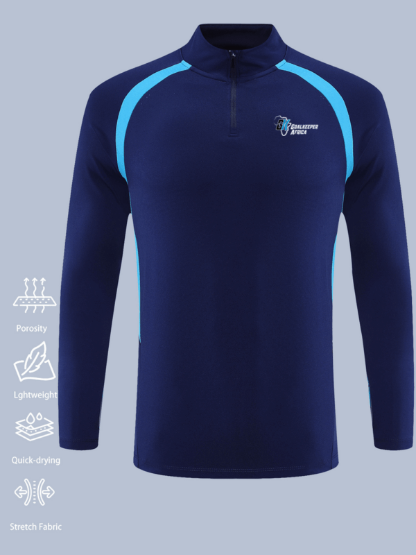 Custom Quarter-Zip Long Sleeve Training Jersey - Royal Blue - Image 4