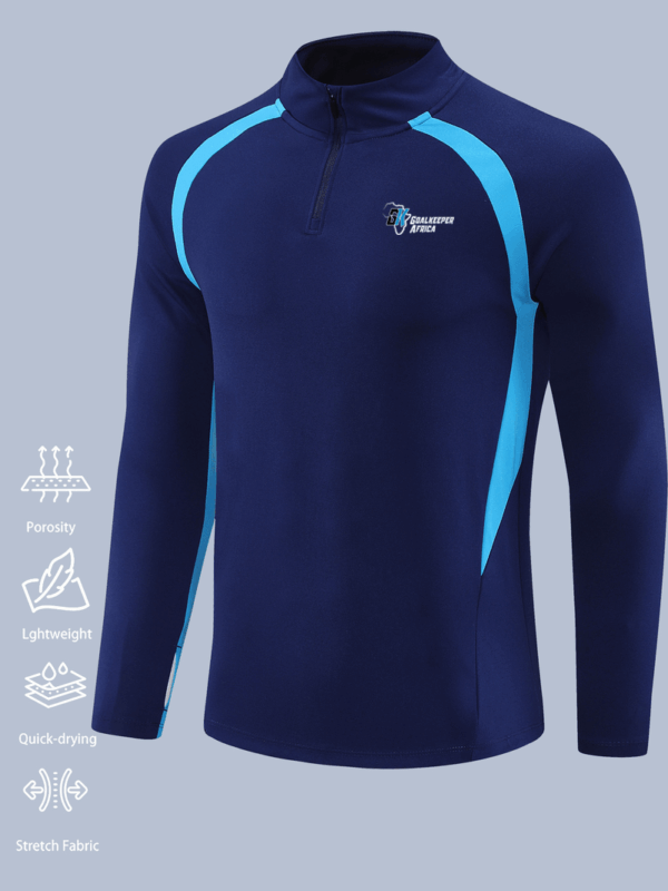 Custom Quarter-Zip Long Sleeve Training Jersey - Royal Blue - Image 2
